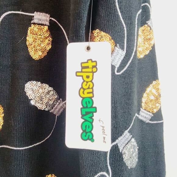 Tipsy Elves Light Strand Sequin Sweater Dress Size Small NWT - Picture 7 of 11